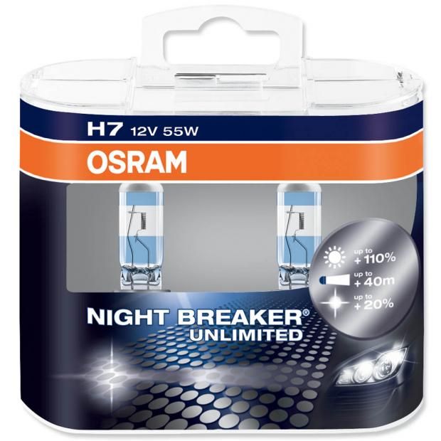 Лампа OSRAM H7 55W PX26d 12V +110% NBR (EUROBOX -2 шт) (64210NBU) (5). Артикул: