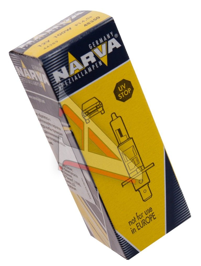 NARVA Лампа H1 100W P14.5s 12V (48350) (10). Артикул: 48350