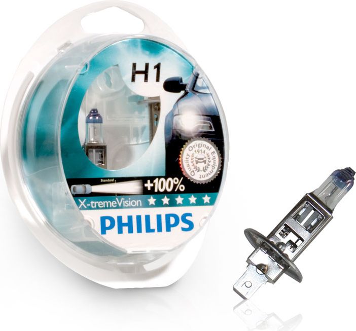 Лампа PHILIPS H1 55W +100% P14.5s X-trem vision (12258XV+2S) (5). Артикул: