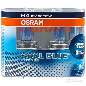 Превью-фото №1 - OSRAM Лампа H4 60/55W P43t-38 +20% 4200K Intense Cool Blue (Eurobox 2шт) (64193СВI2) (1). Артикул:
