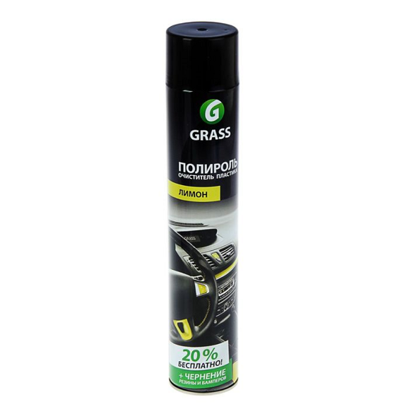 GraSS Полироль-очиститель пластика Dashboard Cleaner глянцевый блеск "лимон" 750 мл (120107-1) (12). Артикул: