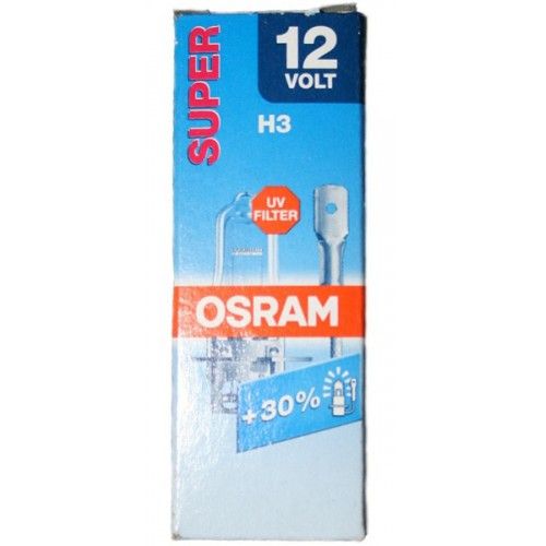 Лампа OSRAM H3 55W PK22s +30% SUPER 12V (64151SUP) (10). Артикул: