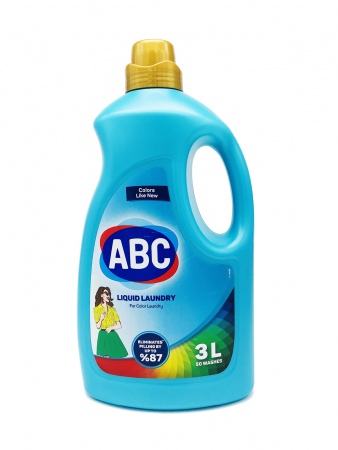  Фото №1 - Жидкое средство для стирки ABC Для цветной (голубой ) 2.7 л x 6. Артикул: ЮГ