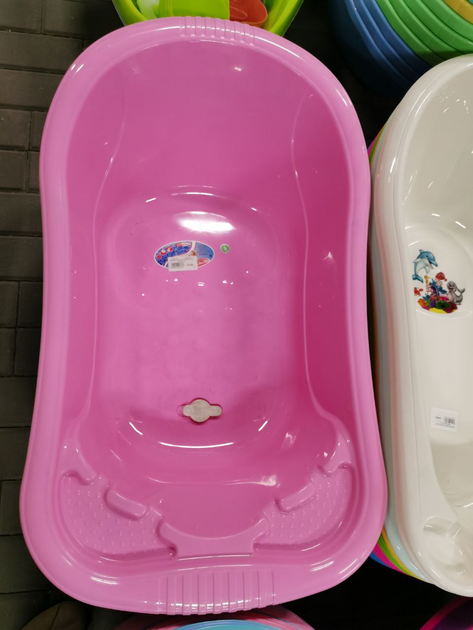  Фото №2 - Ванночка детская со сливным клапаном 50л розовая (5). Артикул: Эльф-231