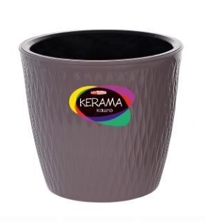 Кашпо "Kerama" 1,1 л (темно-серый)(54). Артикул: Эльф-582