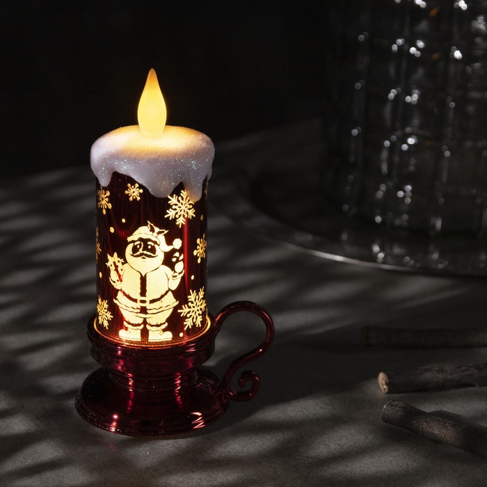  Фото №1 - Светодиодная фигура «Свеча с Дедом Морозом»9×15×7 см. Артикул: 4357309