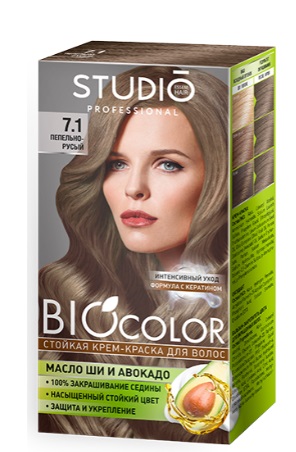  Фото №1 - Краска для волос БИГ/STUDIO PROF.BIOCOLOR7.1 ПЕПЕЛ.Р. Артикул: