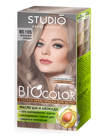  Фото №1 - Краска для волос БИГ/STUDIO PROF.BIOCOLOR90.105 ПЕПЕ. Артикул: