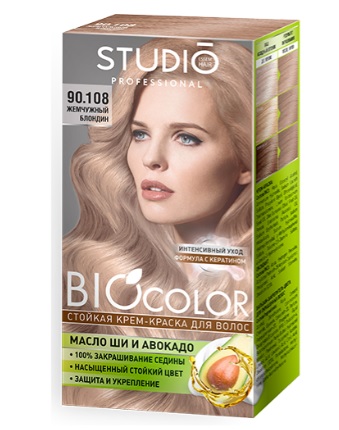  Фото №1 - Краска для волос БИГ/STUDIO PROF.BIOCOLOR90.108 ЖЕМЧ. Артикул: