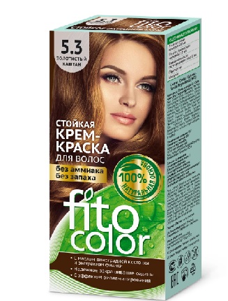  Фото №1 - Краска стойкая для волос Fitocolor тон 5.3 Золот.каштан 115мл. Артикул: