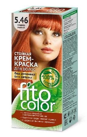  Фото №1 - Краска стойкая для волос Fitocolor тон 5.46 Медно-рыжий 115мл. Артикул: