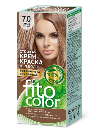  Фото №1 - Краска стойкая для волос Fitocolor тон 7.0 Светло-русый 115мл. Артикул: