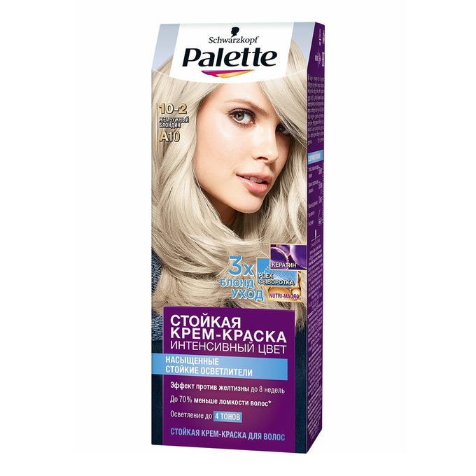  Фото №1 - Краска для волос PALETTE а-10 жемчужный блондин (10). Артикул: Атлант
