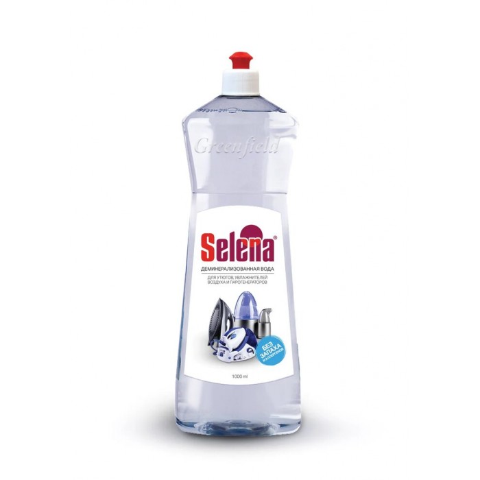  Фото №1 - Вода для утюгов Гринфилд Selena деминерализованная без запаха 1л/Гринфилд. Артикул: