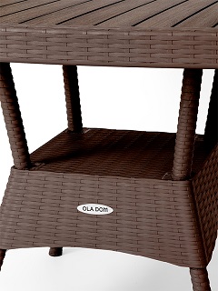  Фото №3 - Стол квадратный Rattan коричневый. Артикул: Элласт