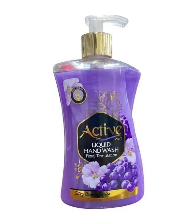  Фото №1 - Жидкое мыло с соевым протеином - виноград и цветок purple 450 мл(12шт) . Артикул: Актив