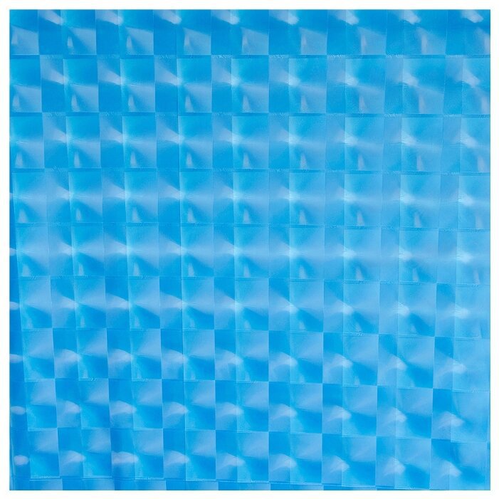  Фото №1 - Штора для ванной комнаты (квадраты, синяя) 180*180. Артикул: 3D2