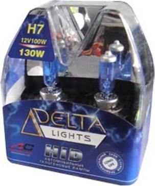 Галогеновая лампа DELTA H7 12V, 55W супер белые (2 шт в компл)(10). Артикул: