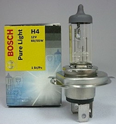 Превью-фото №1 - Лампа BOSCH H4 55W 12V (1987302041) (10). Артикул: