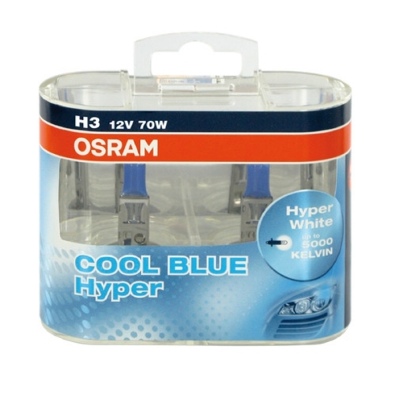 Превью-фото №1 - Лампа OSRAM H3 70W PK22s 12V COOL BLUE HIPER 5000K (EUROBOX -2 шт) (62151CBH) (5). Артикул: