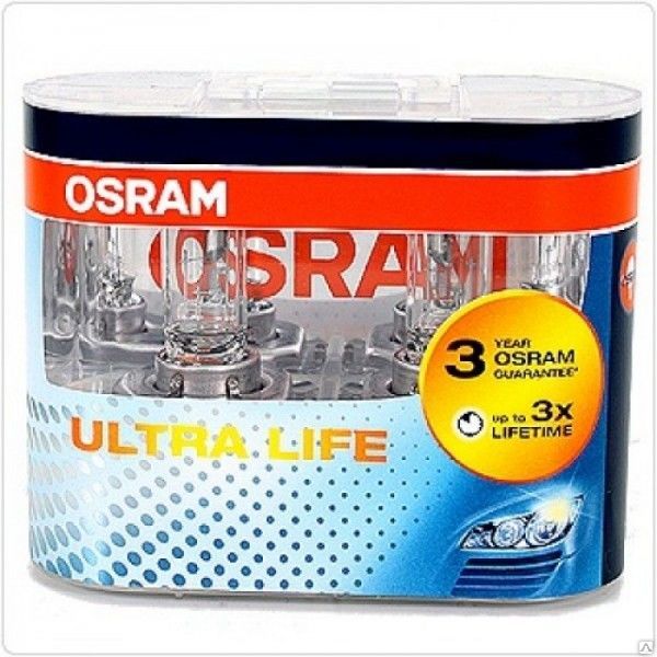  Фото №2 - Лампа OSRAM H4 60/55W P43t-38 12V ULTRA LIFE (EUROBOX -2 шт) (64193ULT2) (5). Артикул: