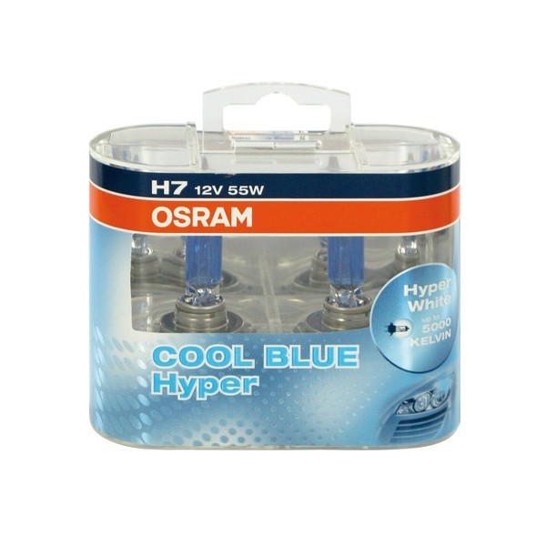 Лампа OSRAM H7 55W PX26d 12V COOL BLUE HYPER 5000K (EUROBOX -2 шт) (62210CBH2) (5). Артикул: