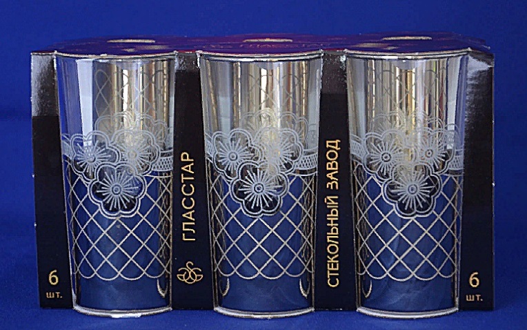  Фото №1 - Набор стаканов для сока GN56 Золотая сетка цветы 230 мл. (6). Артикул: 03307
