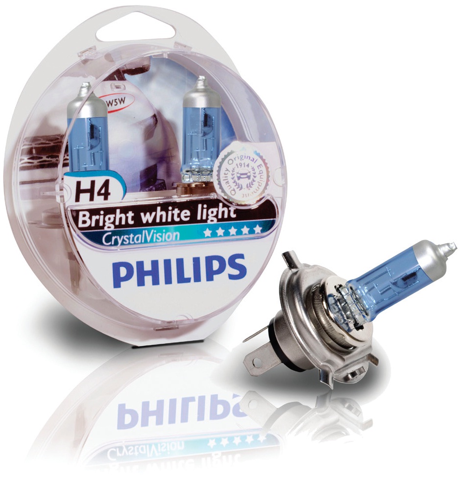 PHILIPS Лампа H4 60/55W P43t-38 12V 4300K Cristal Vision (12342CV-2) (5). Артикул: