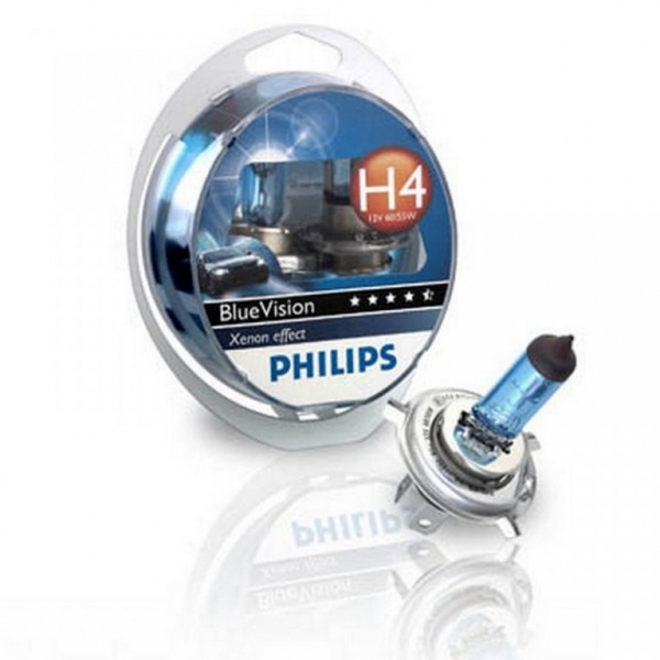 Лампа PHILIPS H4 60/55W P43t-38 12V Blue Vision 4000K (12342BV-2) (5). Артикул: