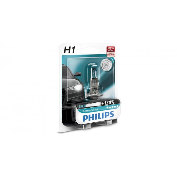 Лампа PHILIPS H1 55W +130% P14.5s X-trem vision (12258XV+В1) (5). Артикул: