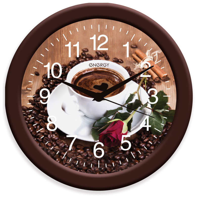  Фото №1 - Часы настенные кварцевые ENERGY ЕС-101 кофе. (10). Артикул: 009474