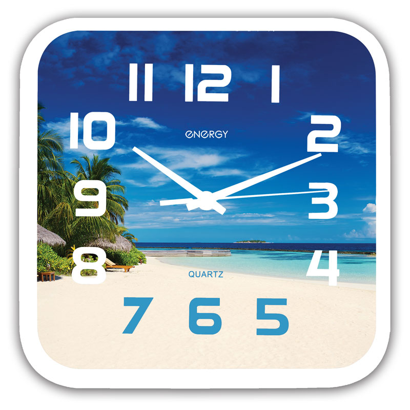  Фото №1 - Часы настен.кварц. ENERGY модель ЕС-99 пляж(20). Артикул: 009472