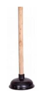  Фото №1 - Вантуз с деревянной ручкой большой черный (100/200). Артикул: Креч ВА-5/15