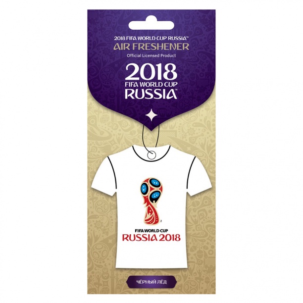 Фото №1 - Ароматизатор сухой FIFA-2018 футболка ЗАБИВАКА чёрный лёд (24). Артикул: TS18-01