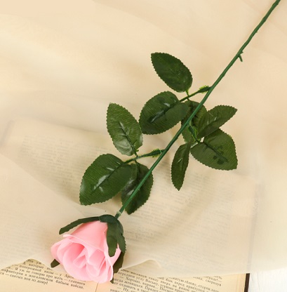  Фото №1 - Цветы искусственные Роза 63 см d-5 см розовая (10). Артикул: 482693