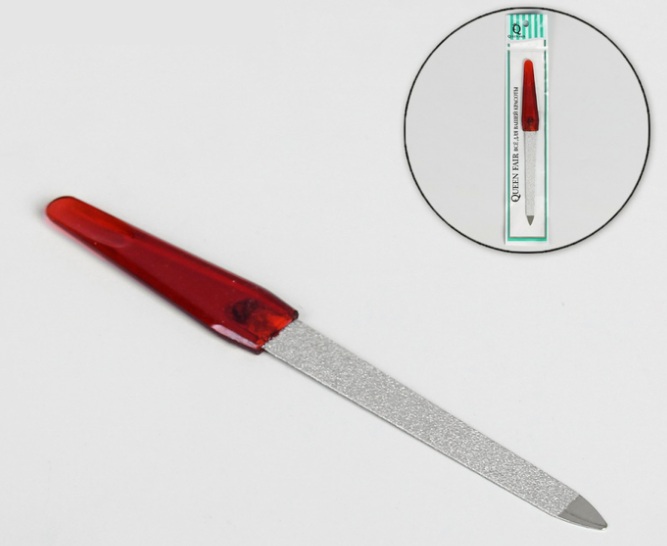  Фото №1 - Пилка металл пластик ручка янтарь 15(±0,5)см пакет. Артикул: 454534