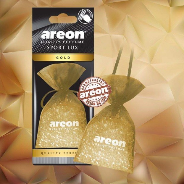  Фото №1 - AREON PEARLS подвесной мешочек с гранулами LUX GOLD (золото). Артикул: