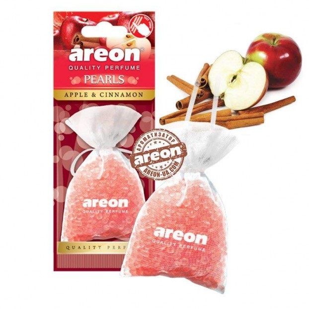  Фото №1 - AREON PEARLS подвесной мешочек с гранулами Apple & Cinnamon (яблоко и корица) . Артикул: