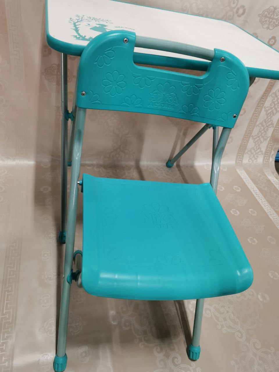  Фото №4 - Детский комплект (стол+стул) бирюзовый с белым. Артикул: КПР/2