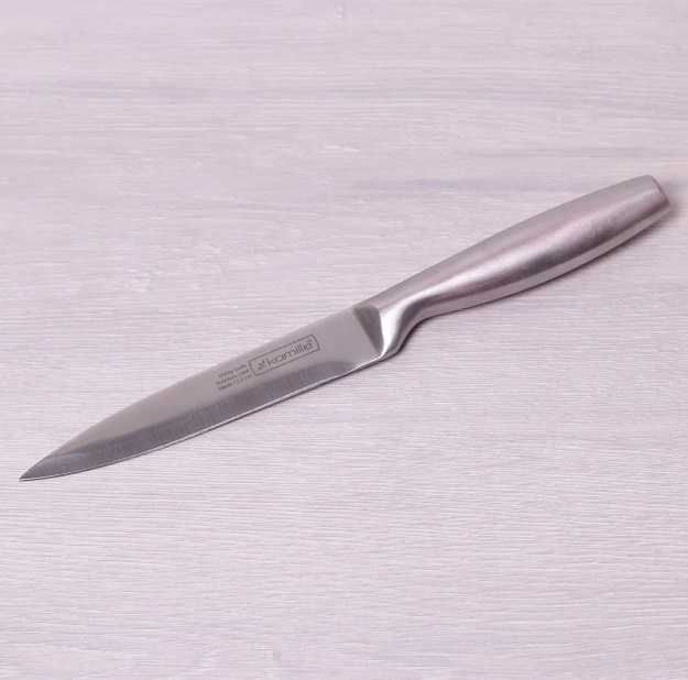  Фото №1 - Нож универсальный из НЖС с полой ручкой (лезвие 12.5см; рукоятка 11см). Артикул: 5143