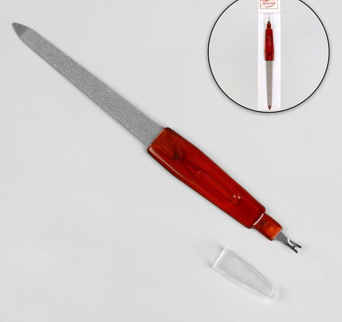  Фото №1 - Пилка-триммер металл пластик ручка янтарь 16(±0,5)см пакет QF . Артикул: 4428251