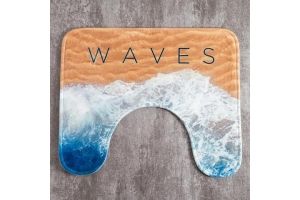 Коврик для ванной Этель `Waves`, 50х40 см, велюр . Артикул: 5399402