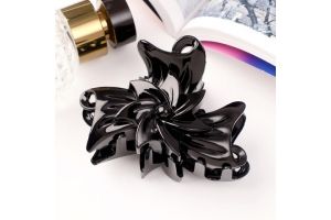 Краб для волос "Классик" бантик с цветком, 8х5,5 см, чёрный . Артикул: 5354248