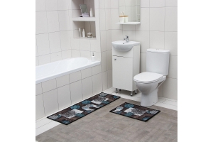 Набор ковриков для ванны и туалета 2 шт 40х60, 45х120 см "Цвета" . Артикул: 6847578