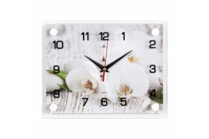 Часы настенные "Спа. Белые орхидеи" "21 Bek" . Артикул: 2026-113 (10)