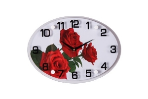 Часы настенные "3 красные розы" [1/10]. Артикул: 2434-1039 (10)