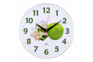 Часы настенные d=25см, "Зеленое яблоко" . Артикул: 2524-129 (10)