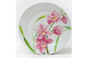 Тарелка круг плоская 7"-180 мм Ветка орхидеи. Артикул: PFPr180Orn
