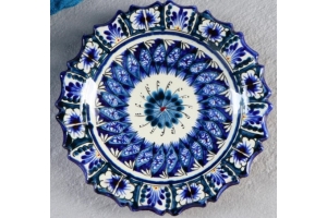 Тарелка Риштанская Керамика `Цветы`, 17см . Артикул: 1573765