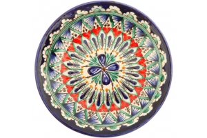 Тарелка Риштанская Керамика `Цветы`,плоская, 15 см . Артикул: 2741402
